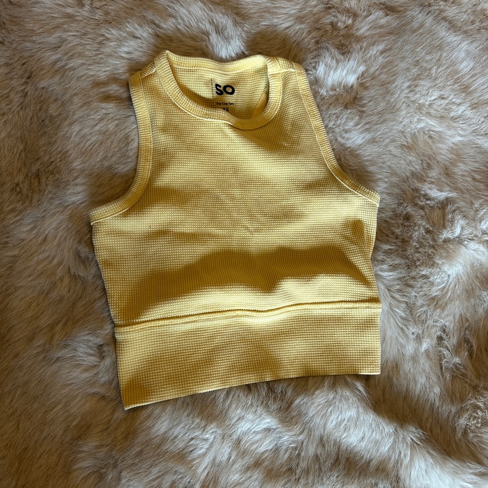 SO Pale Yellow Waffle Knit Tank